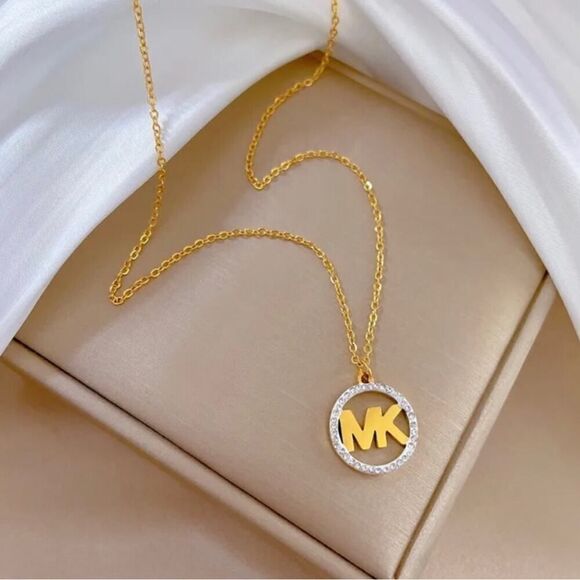 MK Gold Plated Designer Necklace - Picture 9 of 10